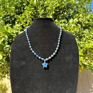 Lapis Lazuli Vintage Star Beaded Necklace